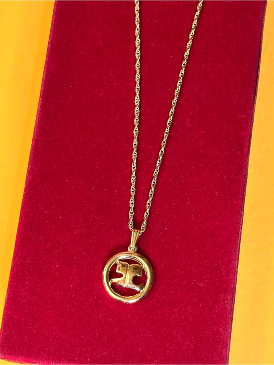 Currage paris Jewelry - Courreges Paris Gold Logo Circle Pendant Necklace